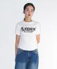 AMES-WORLDWIDE Round Hem Crop Tee White