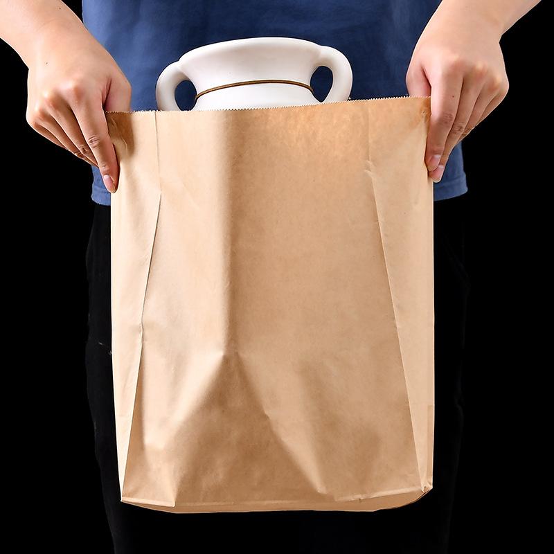 Quadratische Verdickte Laminierte Papiertüte Back- und Grill-Takeaway-Beutel Einweg-Verpackungsbeutel für Frische Blumen Lebensmittel und Trockenfrüchte Süßigkeiten