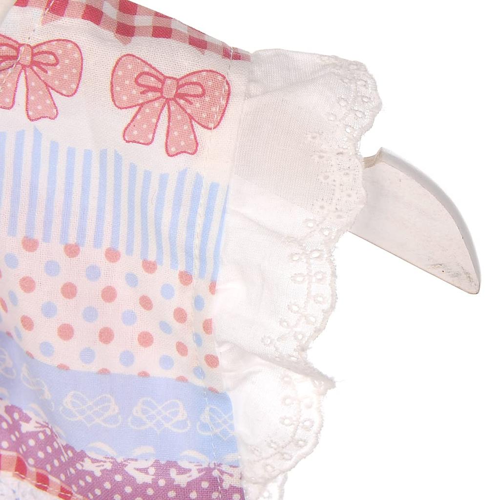 Kusguru Japan Patchwork Border 100cm Kids' Apron, KAP105-01, Pink,