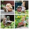 Multicolor Cartoon Rabbit Figurines Micro Landscape Resin Garden Turtle Statue Waterproof Bonsai Ornament Lawn Animal Sculpture