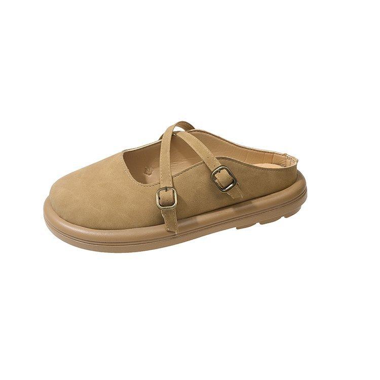 

Baotou half slippers women s summer 2025 new with skirt Mary Jane half tray women s shoes platform French out sandals 35