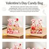 50Pcs Valentines Day Candy Bags Red Hearts Snacks Bags With Gold Ties Valentines Party Bags Happy Valentine’s Day Print Bags Wedding