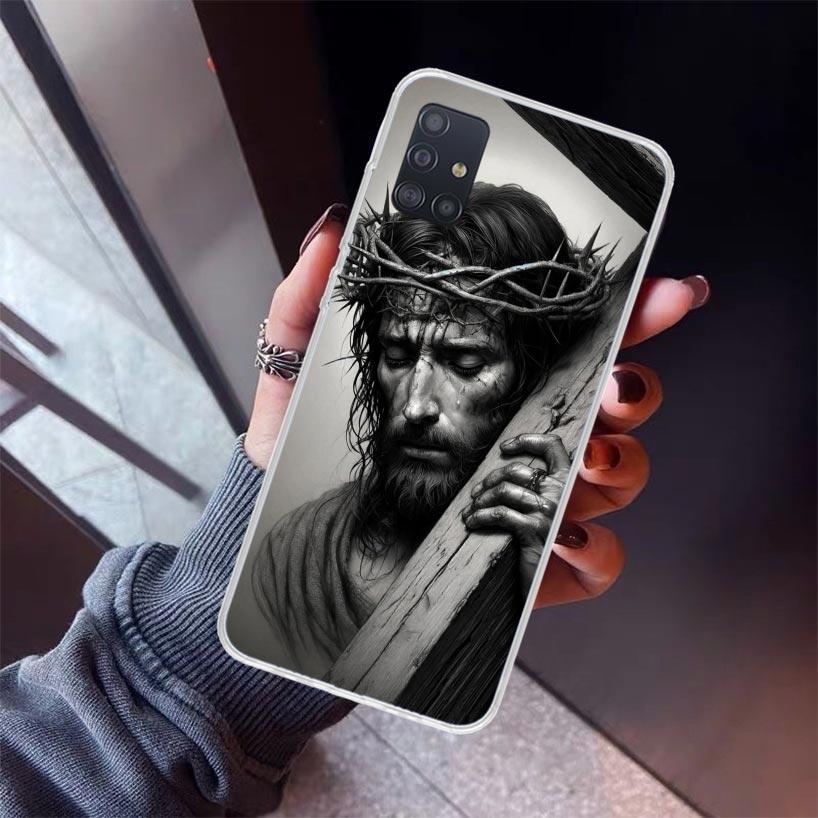 

Christian Cross Design Phone Case For Samsung Galaxy A52 A51 A50S A32 A22 A12 A02S A72 A71 A31 A70 A30S Note 20 Ultra 10 Plus S1 Samsung Note 20