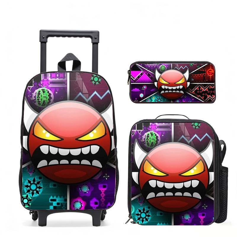 Geometrydash Backpack Geometrydash Elementary And Secondary School Printed Tie Rod Backpack