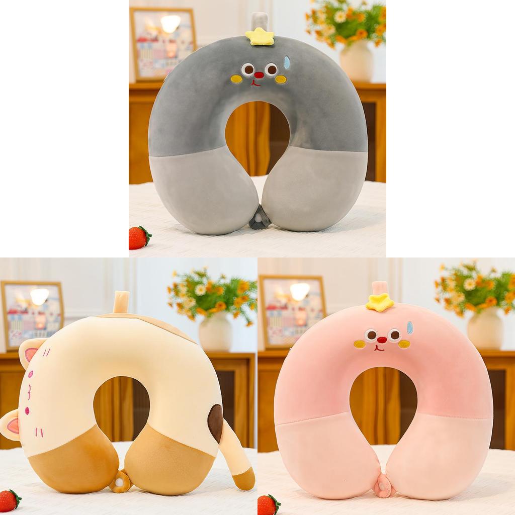 Cartoon Animal Ushaped Memory Foam Neck Pillow For Office Nap Travel Cute Plush Cushion