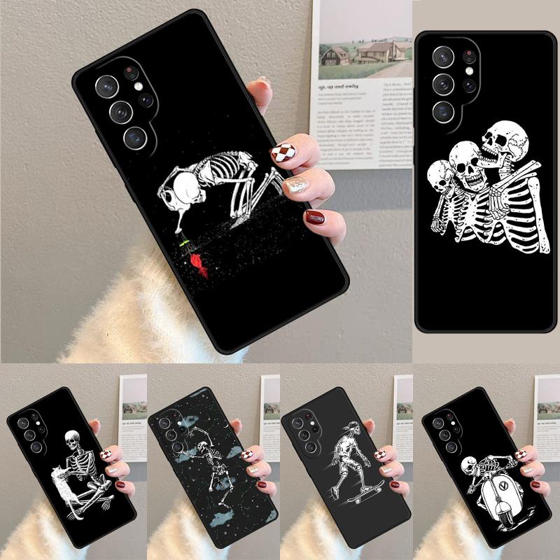 Bones Skeleton Bumper Phone Case for Samsung Galaxy note 10 pro S26 Ultra S23 S24 FE S25 S21 S22 PLUS shockproof Cove
