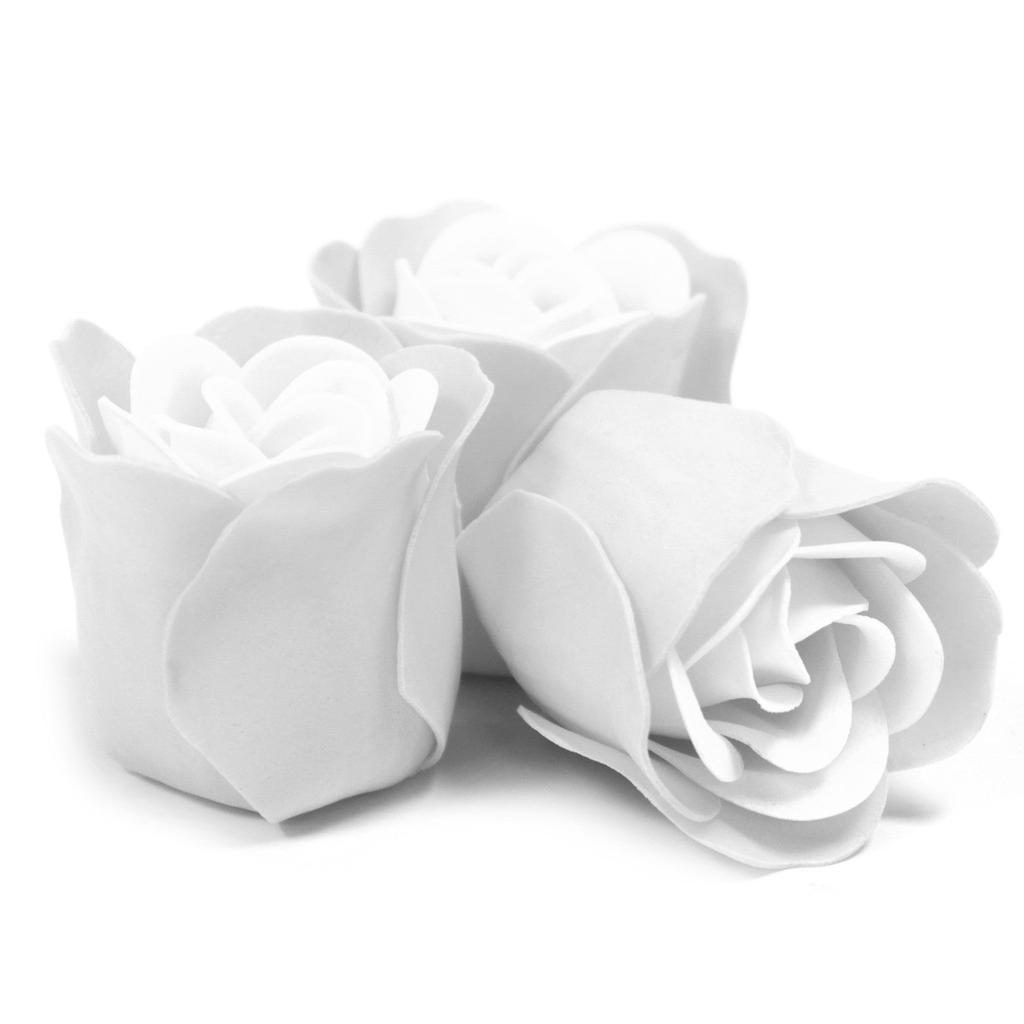 4x Soap Flower Heart Boxes Set of 3 White