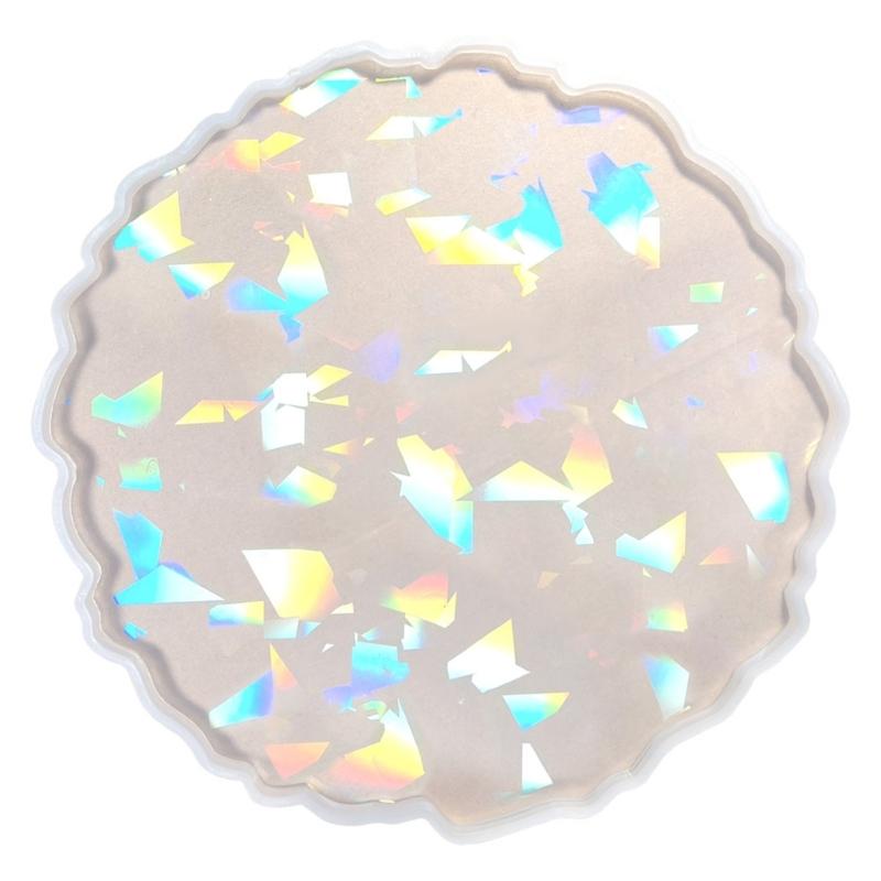 Holographic Mold Irregular Round Tray Silicone Molds DIY Resin Mold Crystal Epoxy Casting Molds Fruit Plate Coaster Mold
