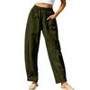 Women's Casual And Fashionable Color Loose Pants With Pocketes