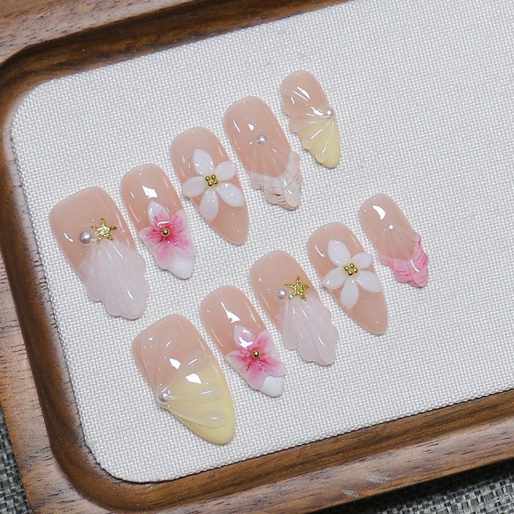 Hand-Painted French Carved Long Pointed Nails - Exquisite, Popular, High-End Wearable Art