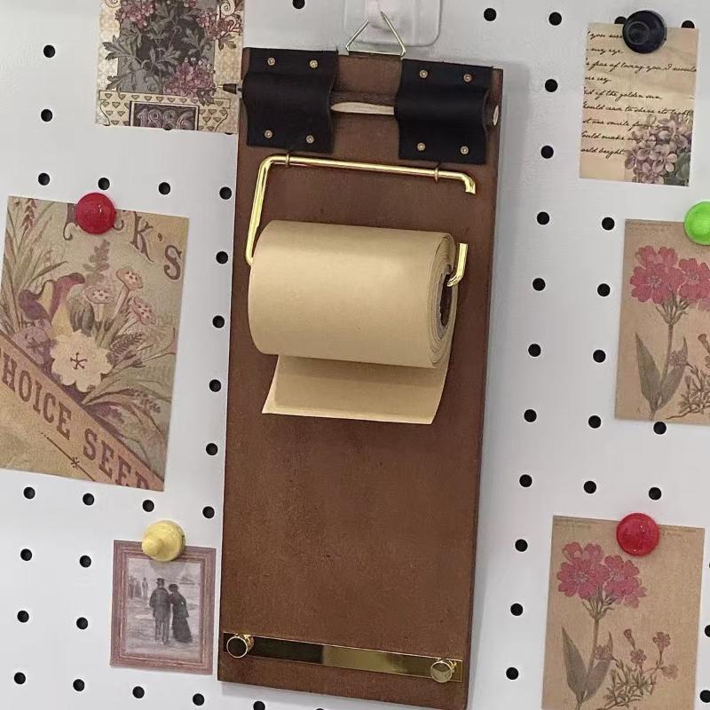 1 Pièce Rouleau de Papier Kraft Rechargeable Set de Carnets Kraft Bloc-Notes Suspendu Listes de Tâches Clipboard Rétro Vintage Fait Main Bricolage Artisanat