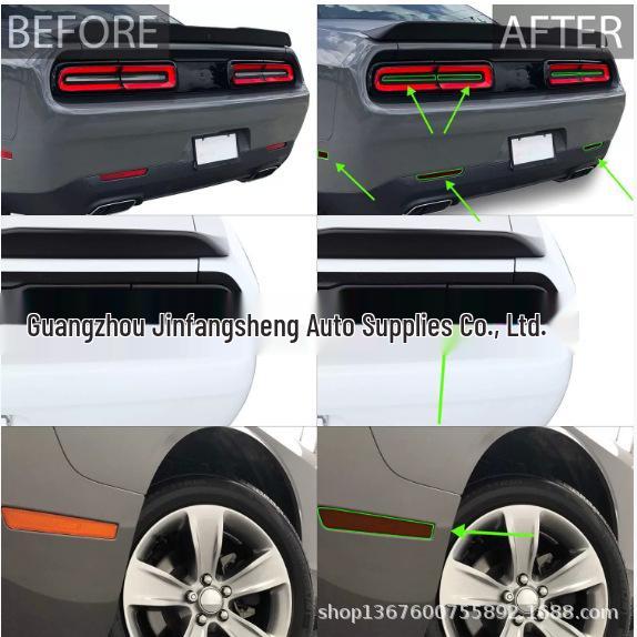 Dodge Challenger 2015-2022 Light Film Kit: Taillight, Side Emblem, Mirror Covers