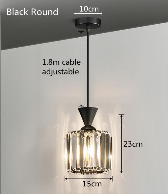Modern Crystal Pendant Light Nordic Gold Hanging Lamp Bedside Pendant Lamp Living Room Restaurant Shop Bar Fixture Decoration