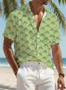 Men'S Tropical Hawaiian Shirt Featuring a Cute Frog Print - Short Sleeves, Casual Button-Up, Lightweight Polyester for Summer