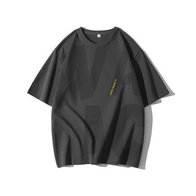 T-shirt a maniche corte per uomo T-shirt a mezza manica taglie forti con spalla frontale in seta di ghiaccio ampia e sottile