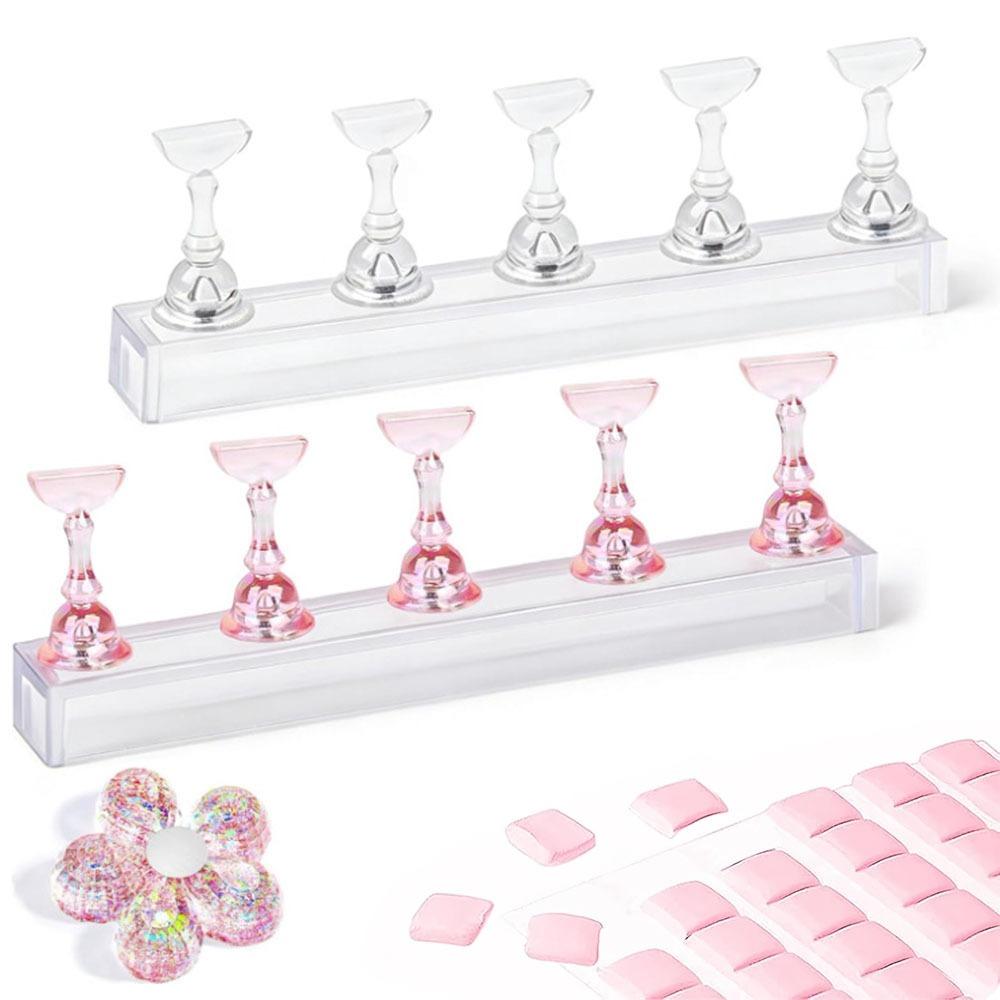 Magnetic Base Nail Stand 2 Base Nail Art Practice Holder Nail Display Stand  Nail Painting