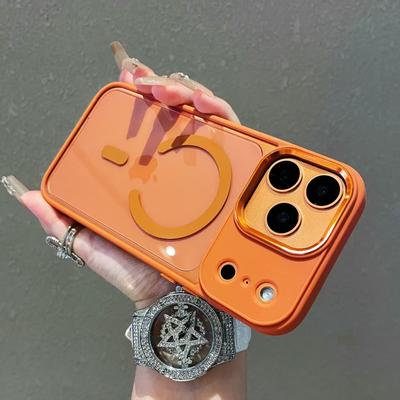 Pour Apple 17 Coque Magnétique pour Téléphone Métal Objectif pour IPhone16proMax Transparent Sensation Peau Givrée Anti-chute