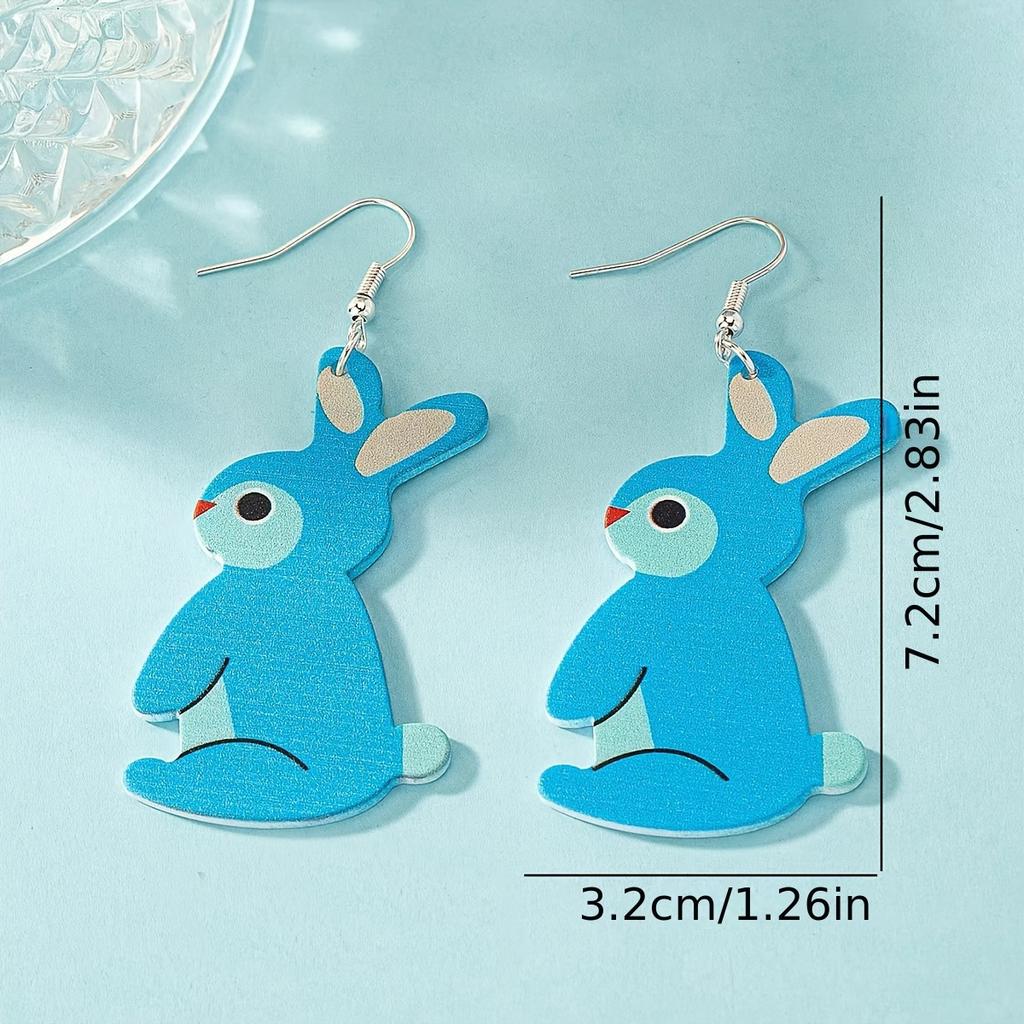  New Easter bunny earrings earrings with blue acrylic cute earrings