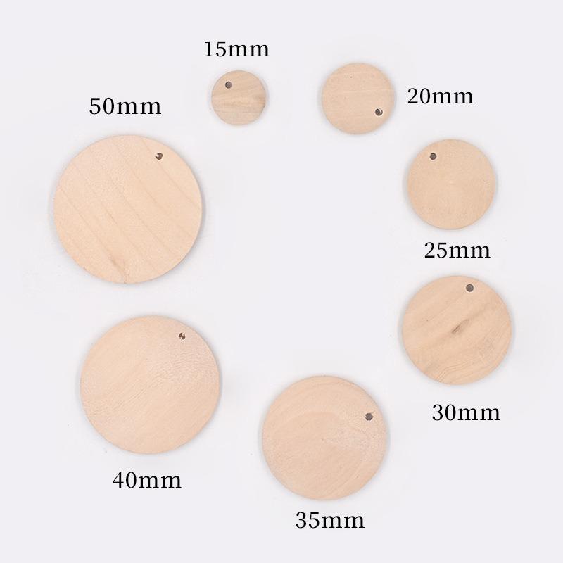 10pcs Natural Straight Hole Wood Round Chips Wooden Beads Unfinished Round Wooden Spacer Wood Chips for Crafts Making