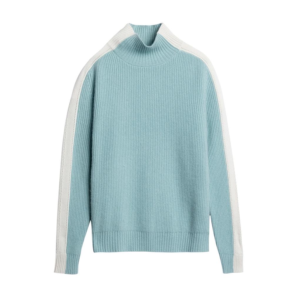 Women's Half High Collar Cashmere Sweater Loose Sweater Solid Knit Long Sleeve