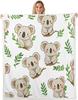 Feelyou Koala Fleece Blankets for Kids Boys Girls Cute Animal Pattern Blanket Cartoon Koala Printed Throw Blanket Nature Theme Sherpa Blanke