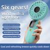 Foldable USB Mini Fan  6 Speeds  Rechargeable  Neck Hanging  Built In Phone Stand  LCD Display  Portable Cooling