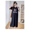 Lazy Wind Short-sleeved T-shirt Dress Women's 2026 New Summer Dress Large Size Medium and Long Knee Skirt Summer Long Dress