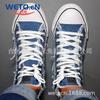 Lace-up Canvas Shoes Washed Denim Couple Large Size Flat High-top Shoes Casual Dance Shoes