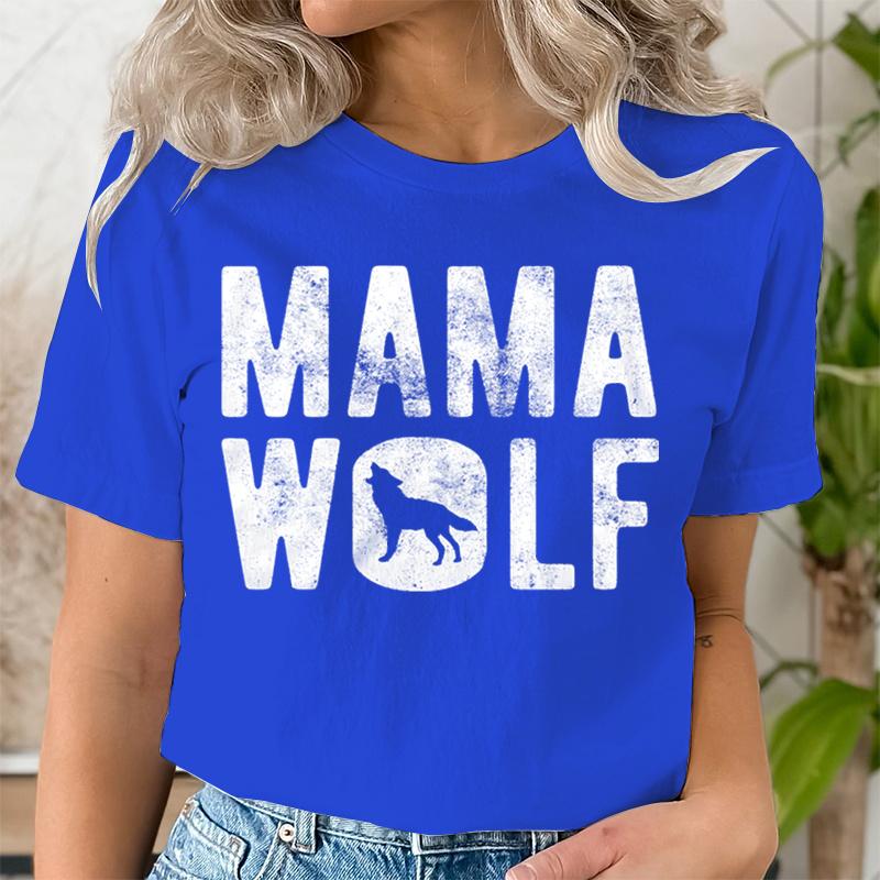 

Женская футболка с принтом Мама-Волчица, кавайная графическая футболка, повседневная футболка с коротким рукавом, черная винтажная женская футболка с круглым вырезом, футболки Харадзюку S