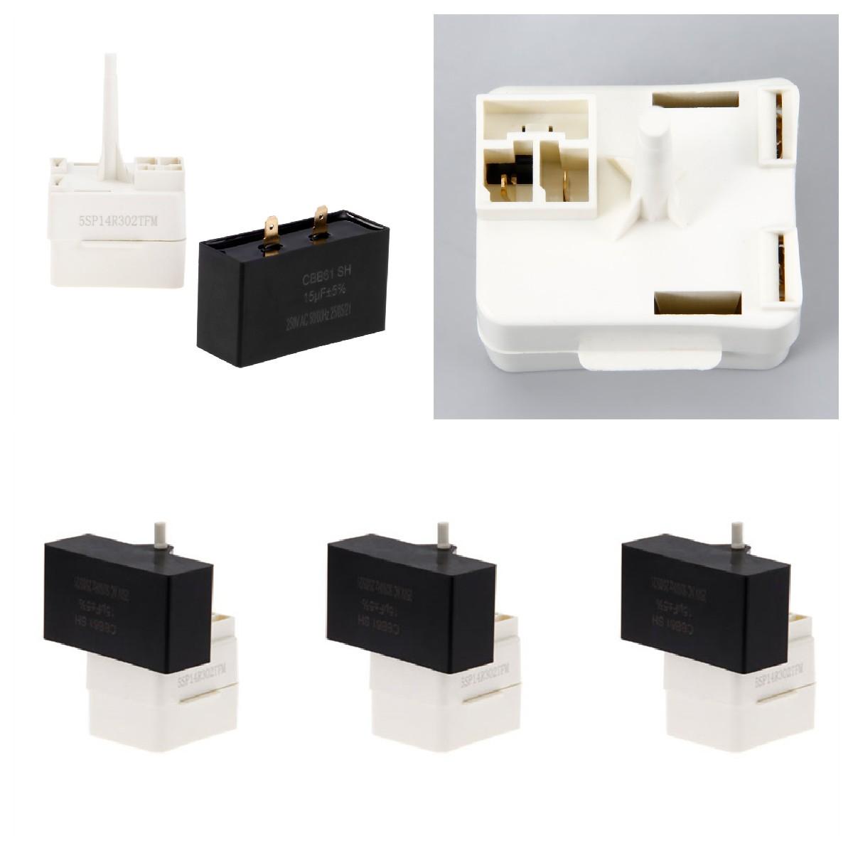 

W10613606 Refrigerator Compressor Start Relay and Capacitor W10416065 (3PCS)