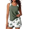 Women's Sports Swimsuit Two-piece Set, Vest , Shorts, Printed