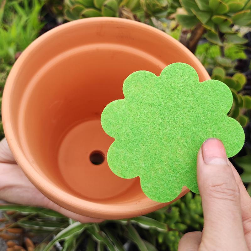20Pcs Flower Pot Inner Bottom Mat Prevent Soil Leakage Flower Shape Plant Pot Bottom Hole Pad