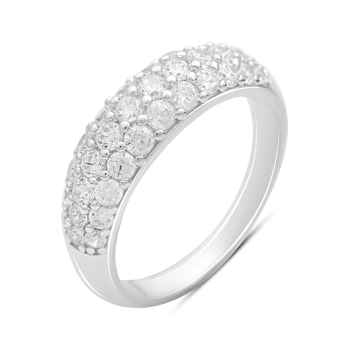 

Серебряное кольцо с фианитами, вес изделия 4,2 гр (2207474) 17 білий