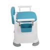 Portable Toilet Seat Widen Handle Adjust Height Prevent Slip Commode Chair with Garbage Bag for Elderly Blue