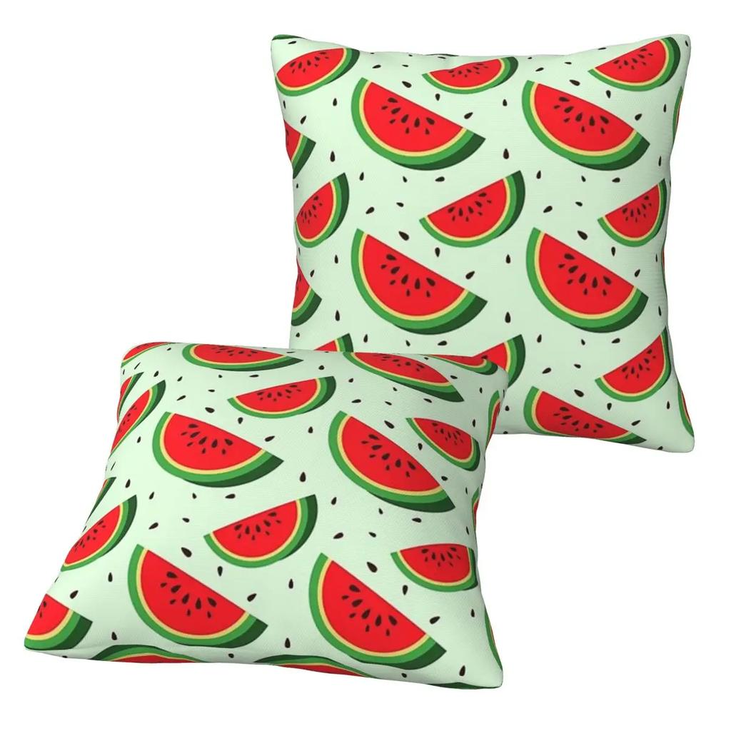 Cute Watermelon Slices 2 Pcs Square Pillowcase Pillow Cover Cushion Decor Comfort Throw Pillow For Home Car
