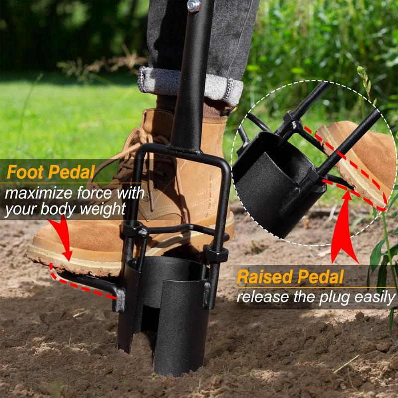 Bulb Planter Tool bulb planting transplanting seedling spade Long Handle Garden Transplanter Portable Precision Soil Digger