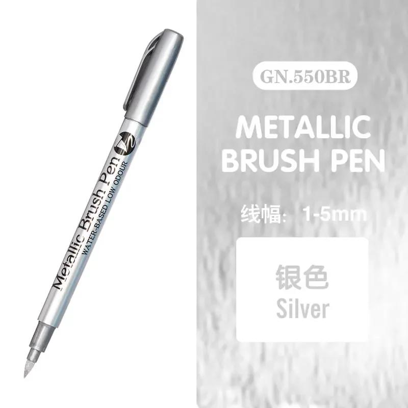 Double Tip Metallic Gold Silver Marker Pen Permanent Art Marker Crafts DIY Painting Pens Card Making Stationery Art Supplies