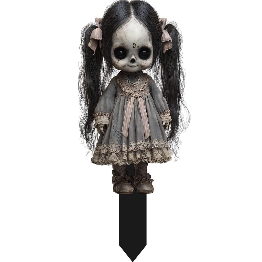 Hororové nádvoří podlahové ozdoby, dekorativní hororové rekvizity strašáka vhodné pro halloweenskou dekoraci 2D ozdoby