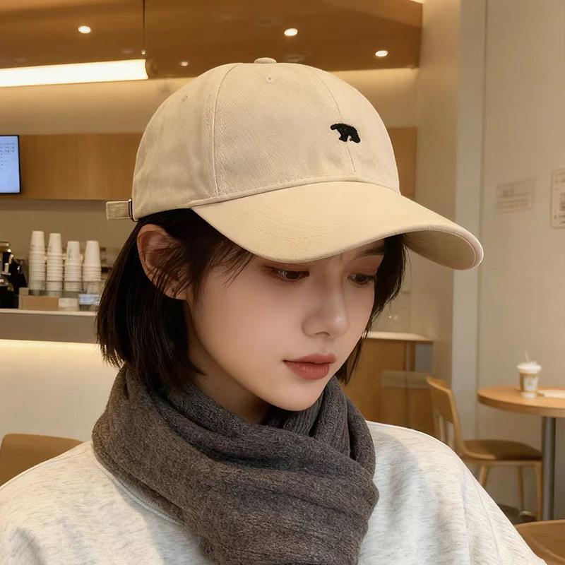 Baseball cap female deep top wide brim showing face small peaked cap big head circumference sun hat male