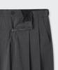 MUSINSA STANDARD Striped Extra Wide Two-Puck Hidden Elastic Waist Slacks [Medium Gray]