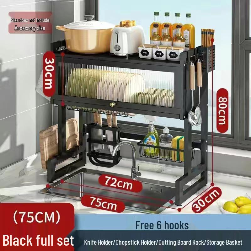 Multi-functional Dustproof Kitchen Countertop Storage Rack