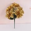 Cross-border Christmas 5-Fork Velvet Artificial Flower Bouquet - Green Plant Bonsai Christmas Decoration