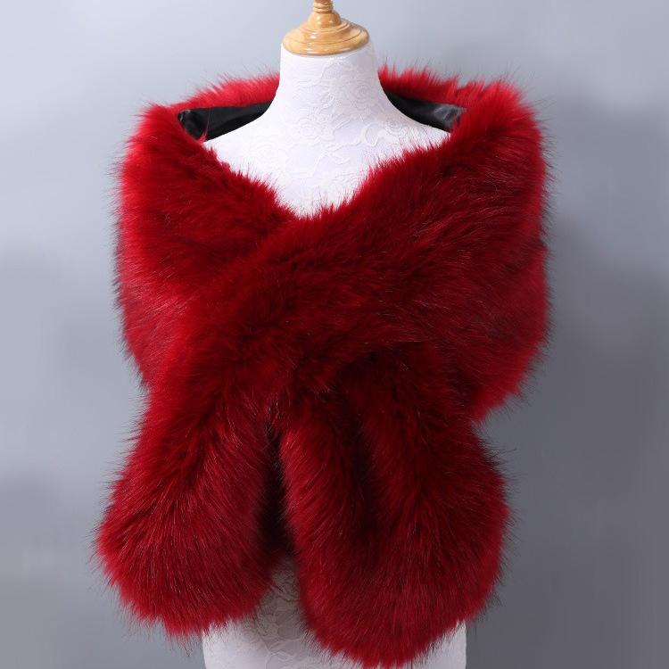 

Женская роскошная шаль из искусственного меха, зимняя свадебная утолщенная мягкая теплая удобная шаль из искусственного меха для свадебной вечеринки M