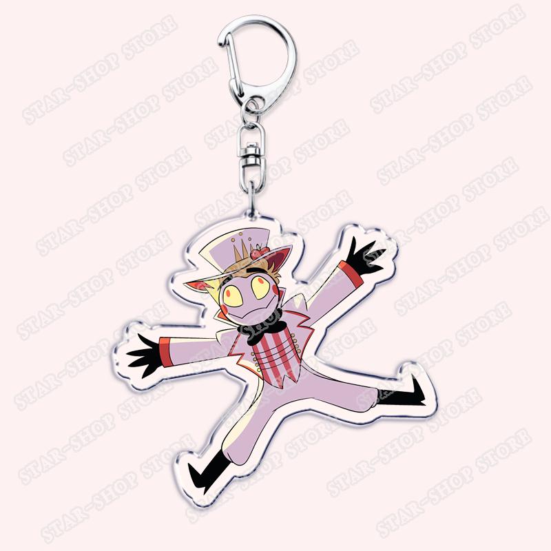 Heiß Populär Anime Cartoon Dämon Figur Schlüsselanhänger für Zubehör Tasche Angel Dust Schlüsselanhänger Ring Schlüsselring Schmuck Fans Freunde Geschenke