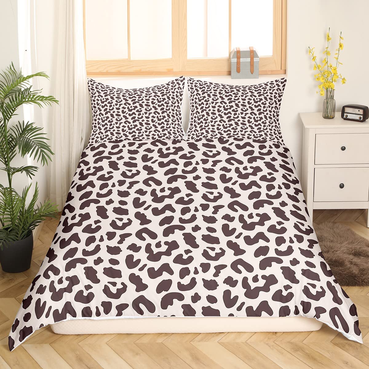

Розовый леопардовый пододеяльник King Queen, девчачий комплект постельного белья с блестками, узор «шкурка гепарда», пододеяльник из 2/3 предметов из полиэстера EU single(135x200cm)