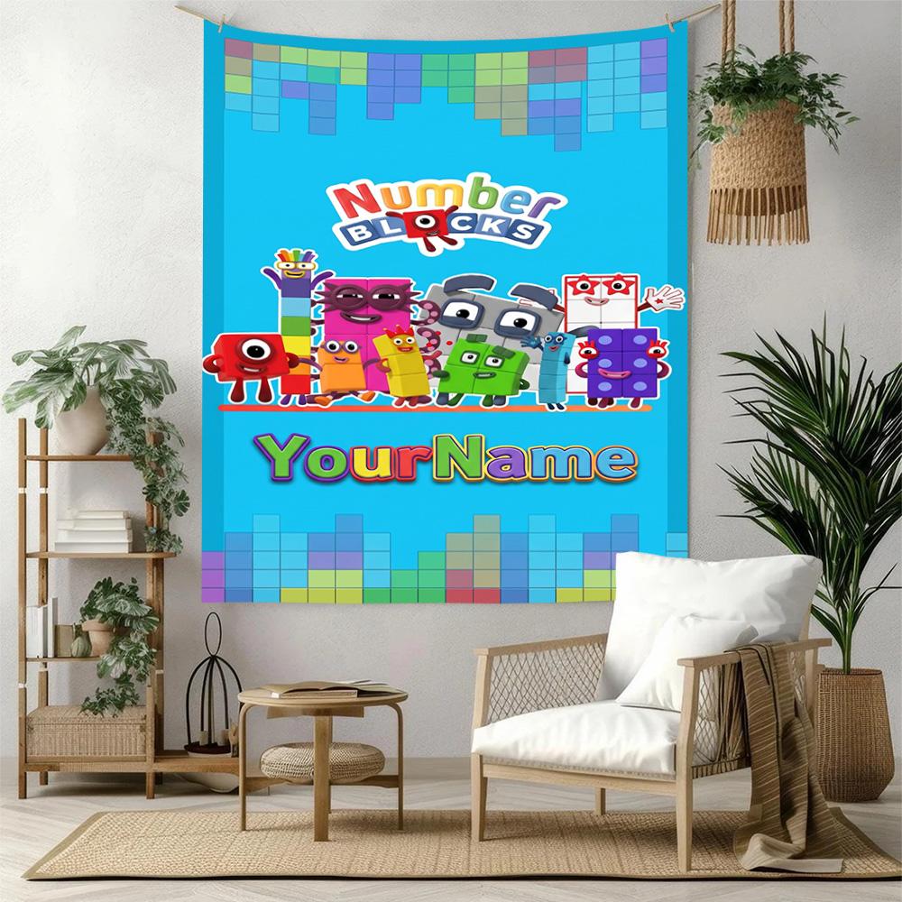 Numberblocks Custom Your Name Wall Decor Tapestry Art For Pet Memorial Birthdaywedding Party Backdrop Family Gift