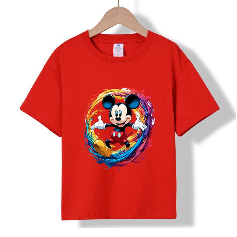 MC-36 MINISO 2026 Summer New Printed Cotton Round Neck T-shirt for Children Aged 1-16, Boys and Girls