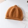 % Pure cashmere knitted hat autumn and winter warm crimping heap hat children's men's and women's casual fashion versatile cold hat
