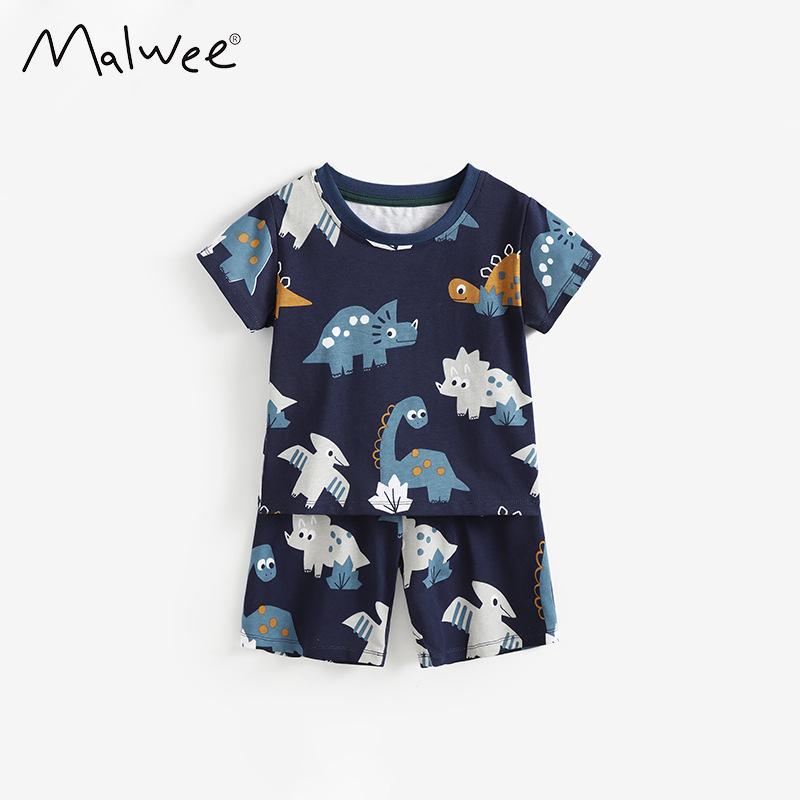 Boys  Set Summer New Handsome Boys  Round Neck T-shirt Small and Medium-sized Summer Two-piece Set 130