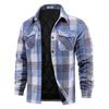 Mens Flannel Shirts Long Sleeve Quilted Lined Jackets Comfortable Button Down Plaid Flannel Jacket Heavyweight Warm Winter Outdoor Casual Coat for Men